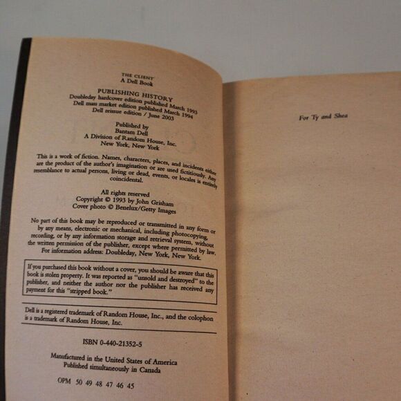 The Client By John Grisham 2003 Paperback - Picture 6 of 6